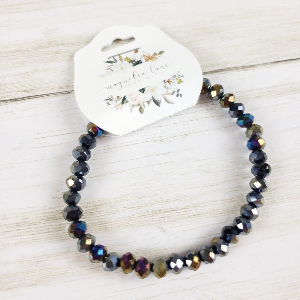 Handmade Stretch 4mm Bead Bracelet - Iridescent